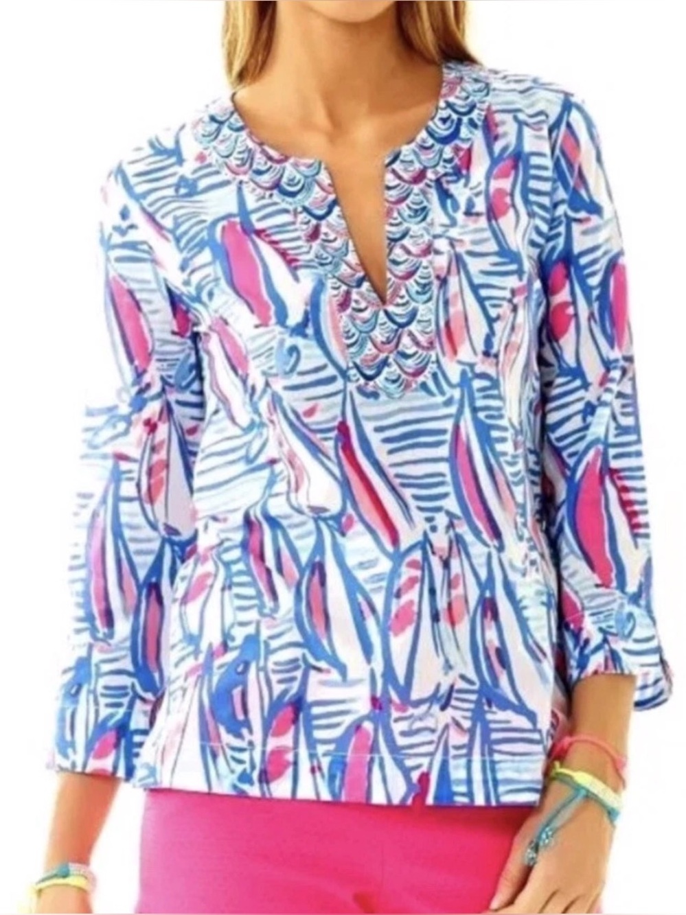 Lilly Pulitzer Red Right Return Tunic Top - Size XL